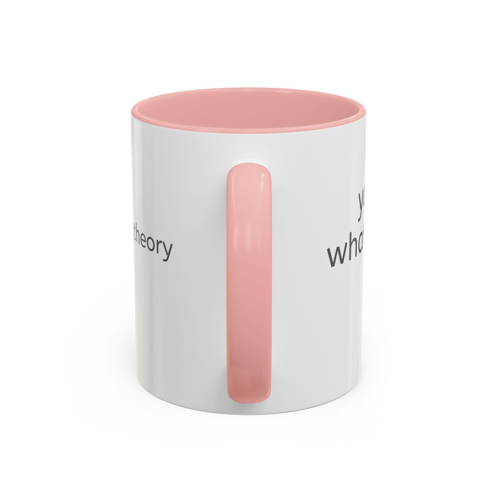 Grey Font Theory Accent Coffee Mug — Minimalist Typography Coffee Cup