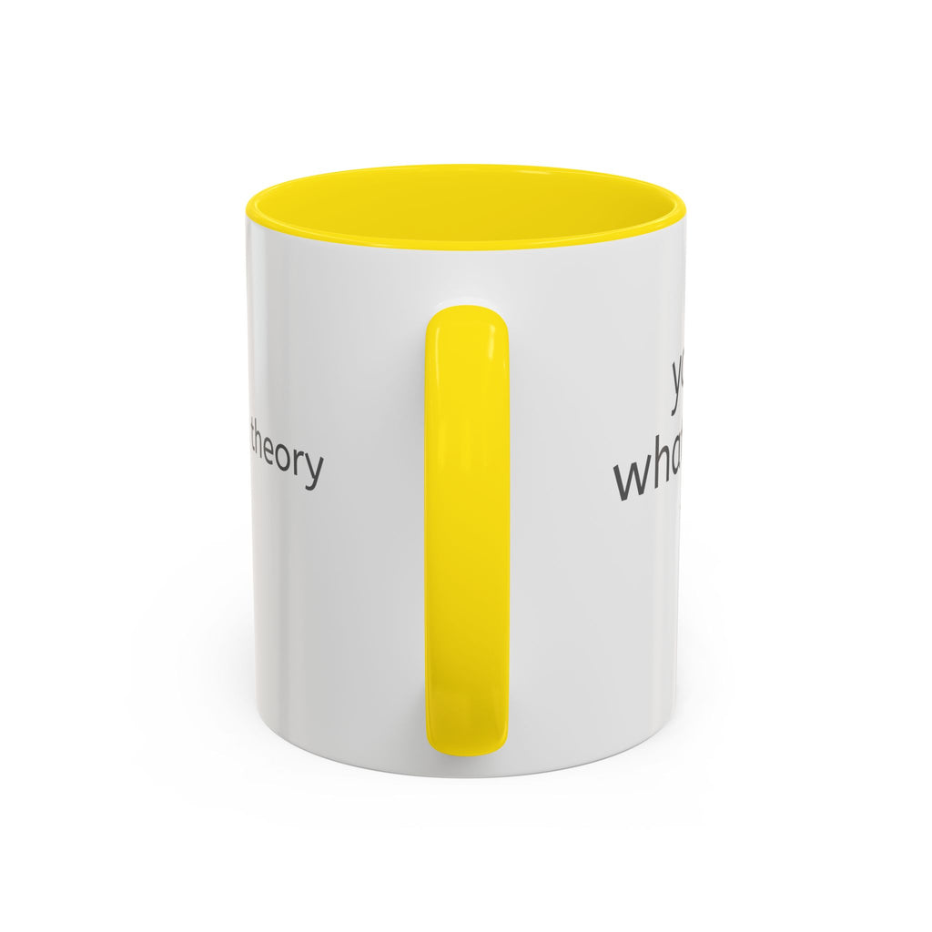Grey Font Theory Accent Coffee Mug — Minimalist Typography Coffee Cup