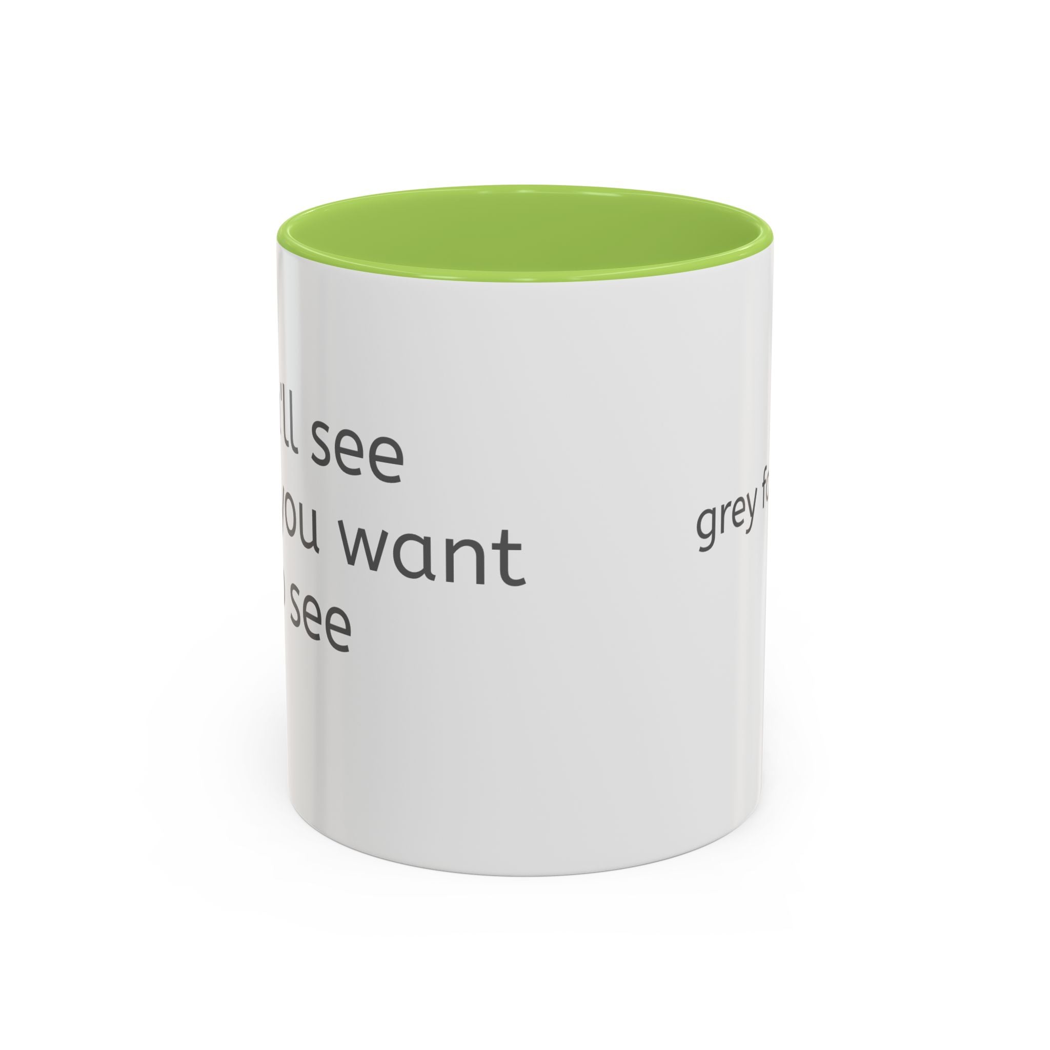 Grey Font Theory Accent Coffee Mug — Minimalist Typography Coffee Cup