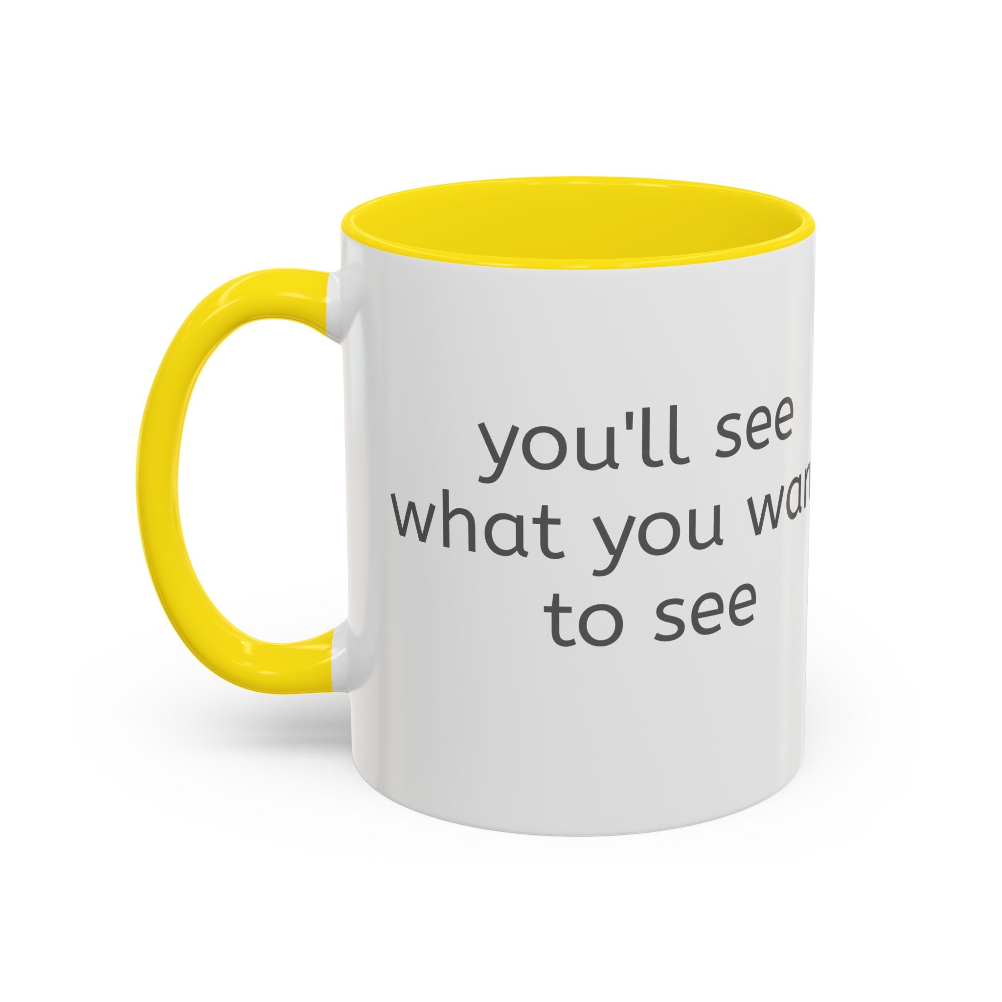 Grey Font Theory Accent Coffee Mug — Minimalist Typography Coffee Cup