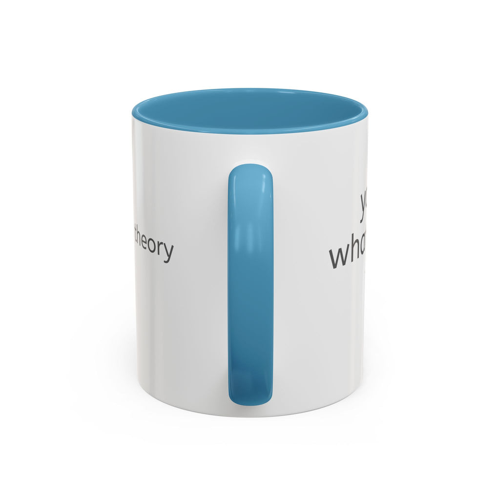 Grey Font Theory Accent Coffee Mug — Minimalist Typography Coffee Cup