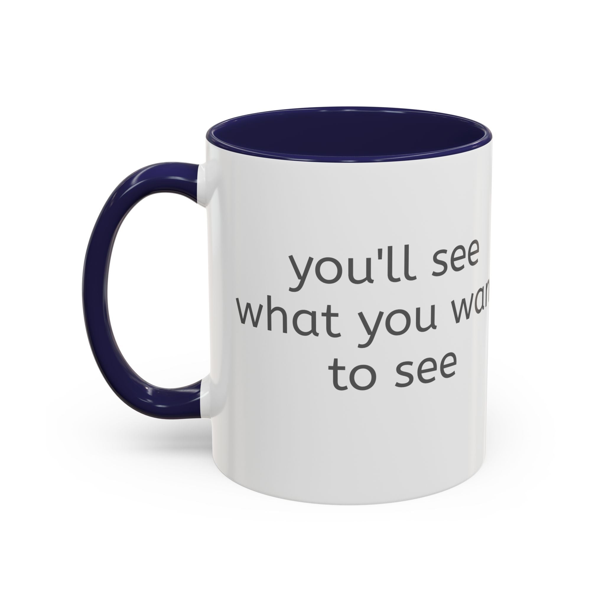 Grey Font Theory Accent Coffee Mug — Minimalist Typography Coffee Cup