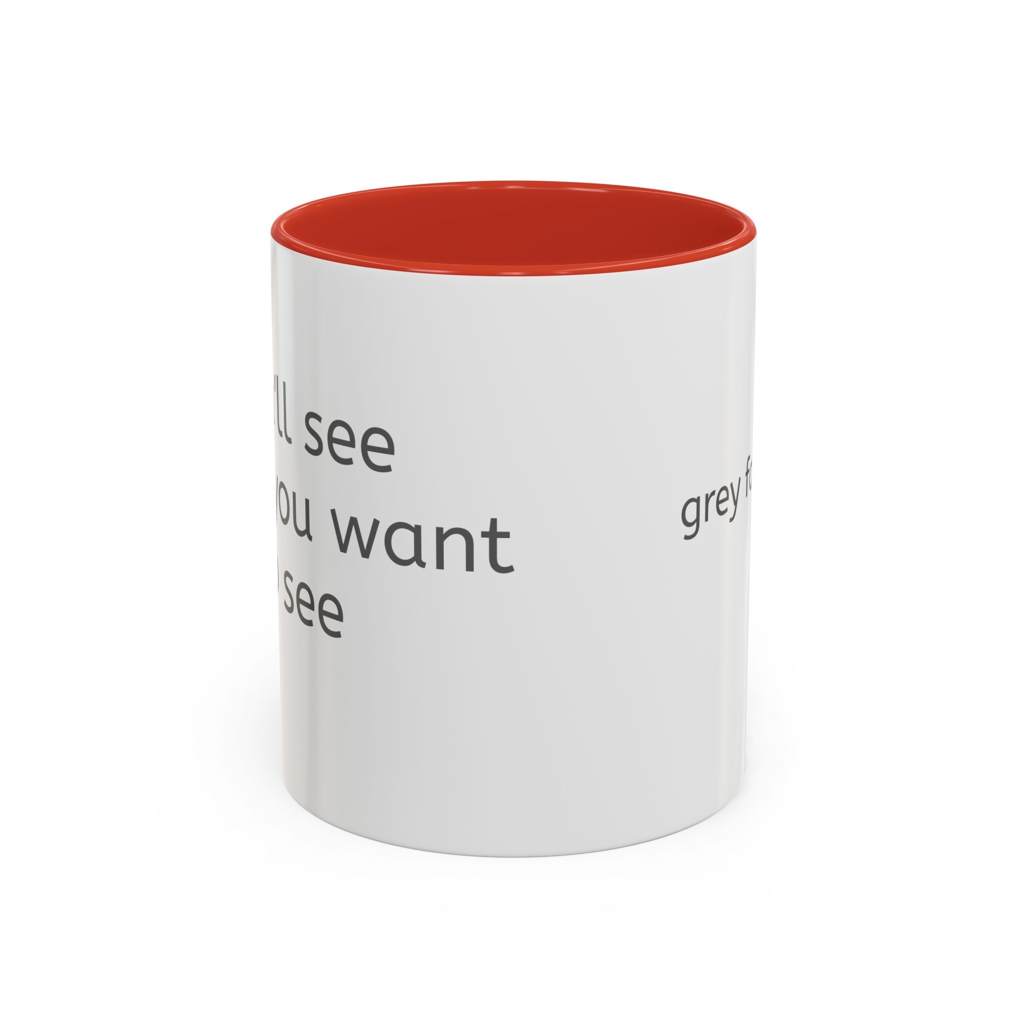 Grey Font Theory Accent Coffee Mug — Minimalist Typography Coffee Cup