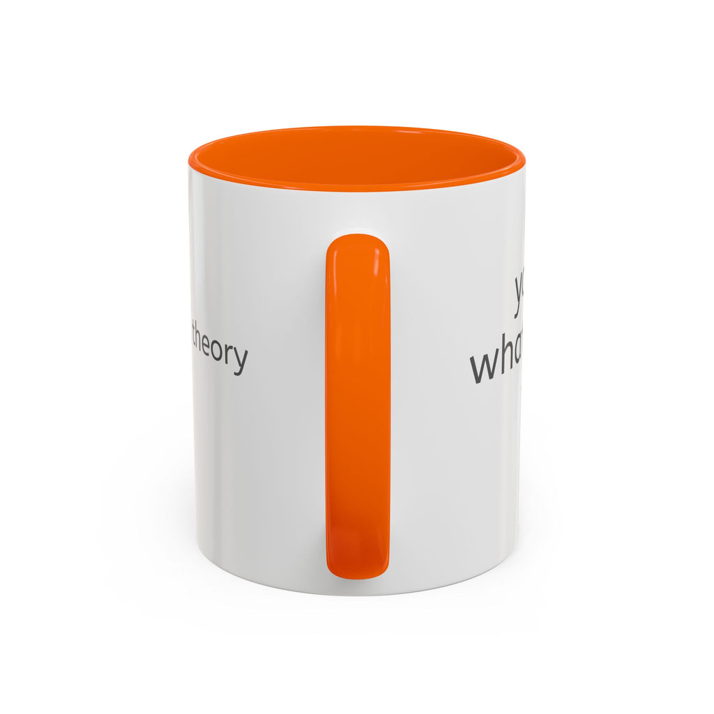 Grey Font Theory Accent Coffee Mug — Minimalist Typography Coffee Cup