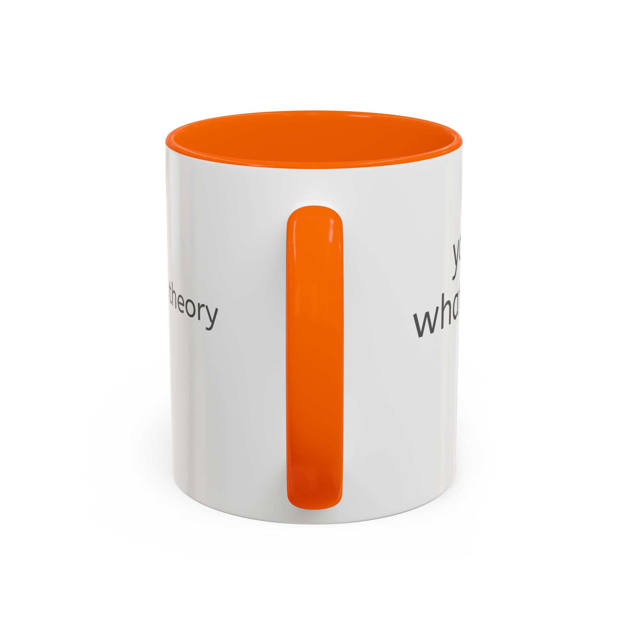 Grey Font Theory Accent Coffee Mug — Minimalist Typography Coffee Cup