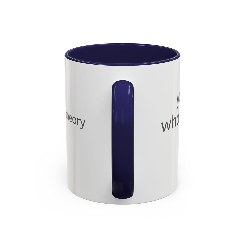 Grey Font Theory Accent Coffee Mug — Minimalist Typography Coffee Cup
