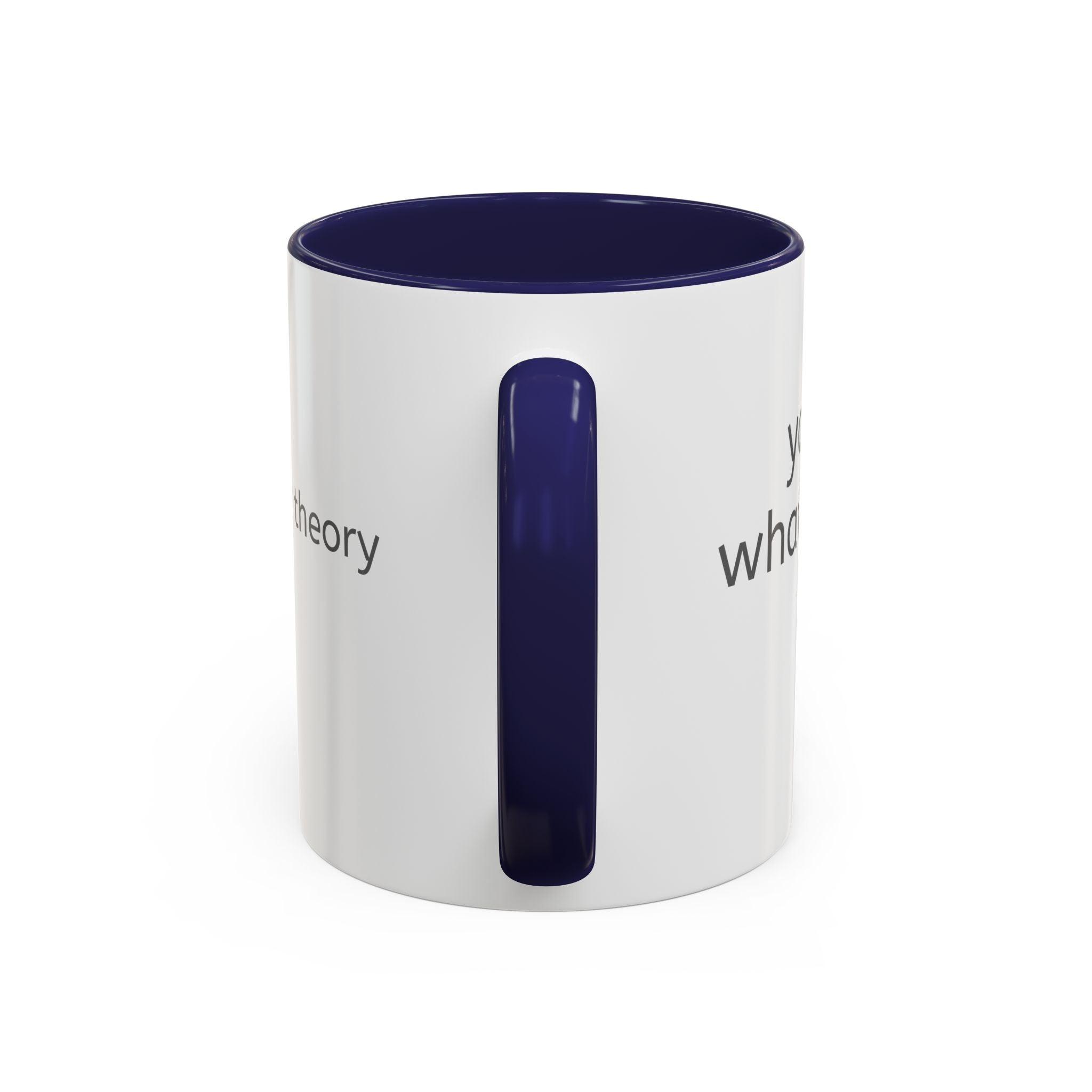 Grey Font Theory Accent Coffee Mug — Minimalist Typography Coffee Cup
