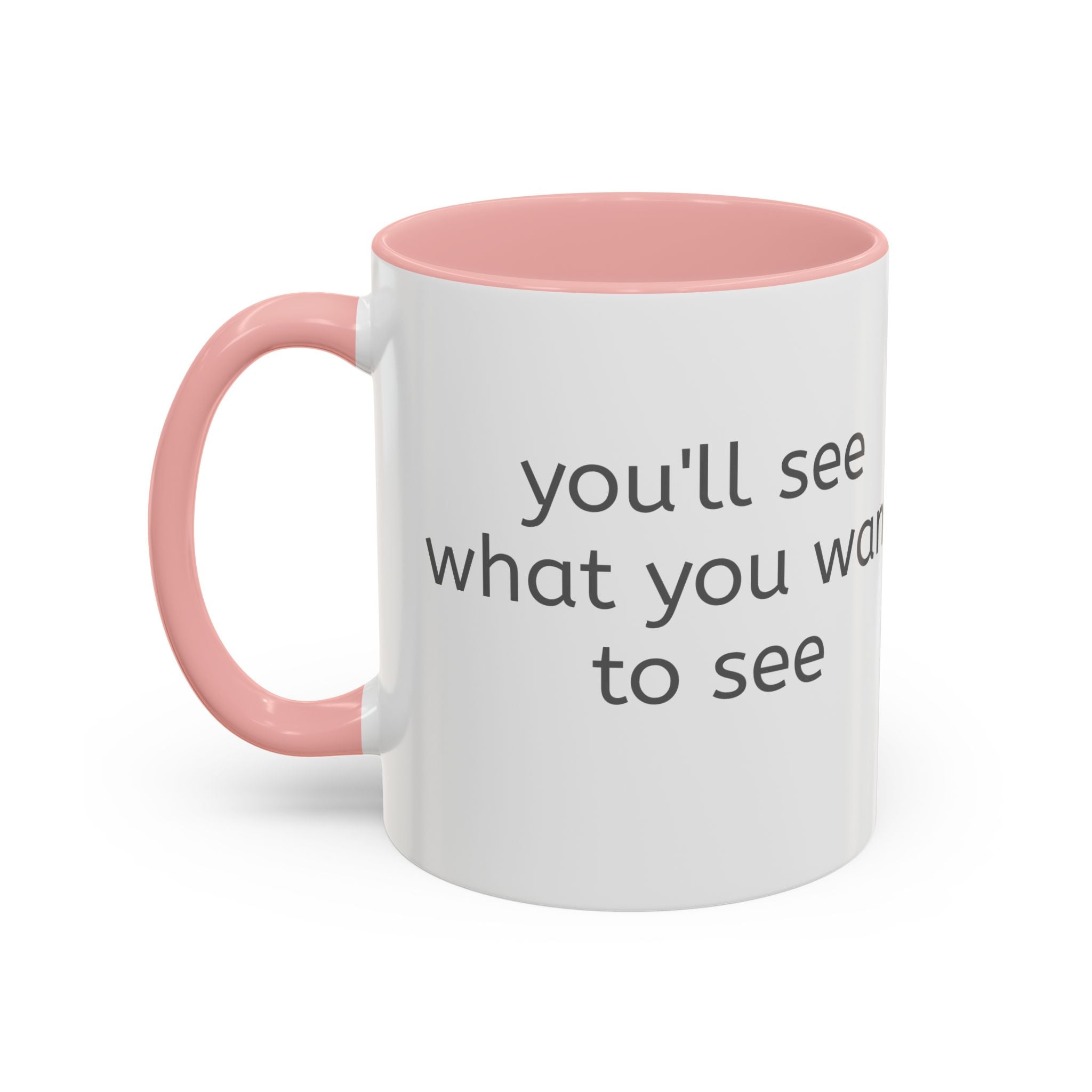 Grey Font Theory Accent Coffee Mug — Minimalist Typography Coffee Cup