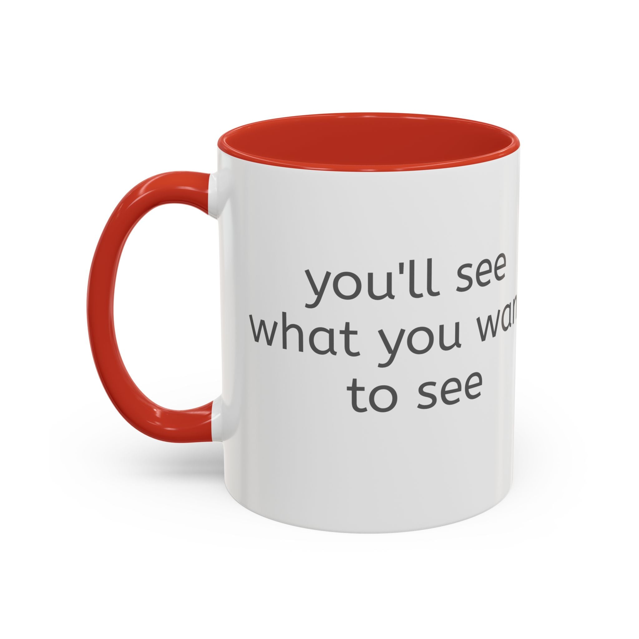 Grey Font Theory Accent Coffee Mug — Minimalist Typography Coffee Cup