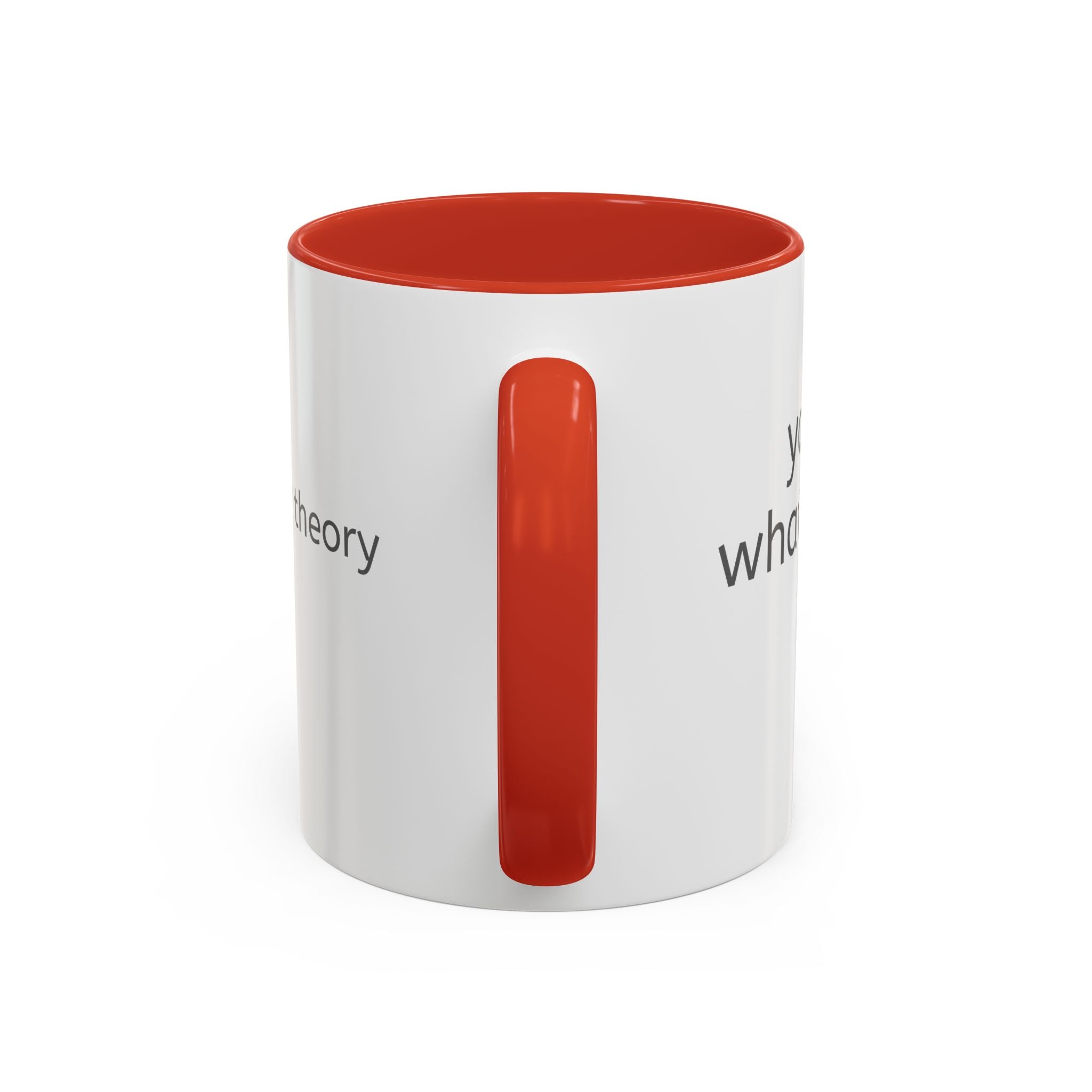 Grey Font Theory Accent Coffee Mug — Minimalist Typography Coffee Cup
