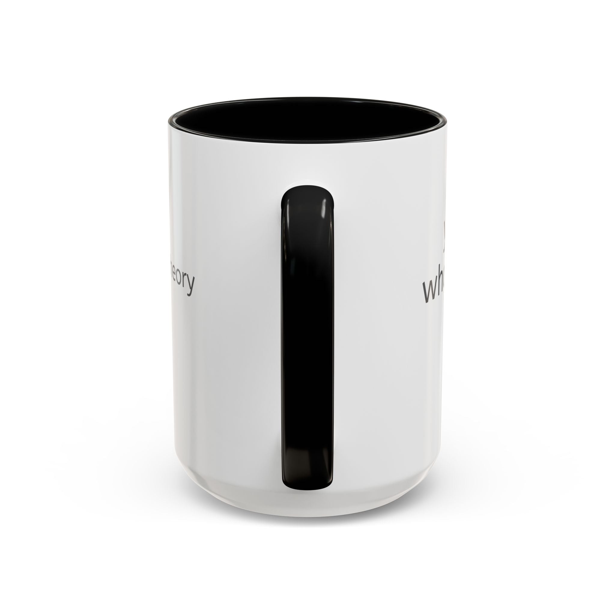 Grey Font Theory Accent Coffee Mug — Minimalist Typography Coffee Cup