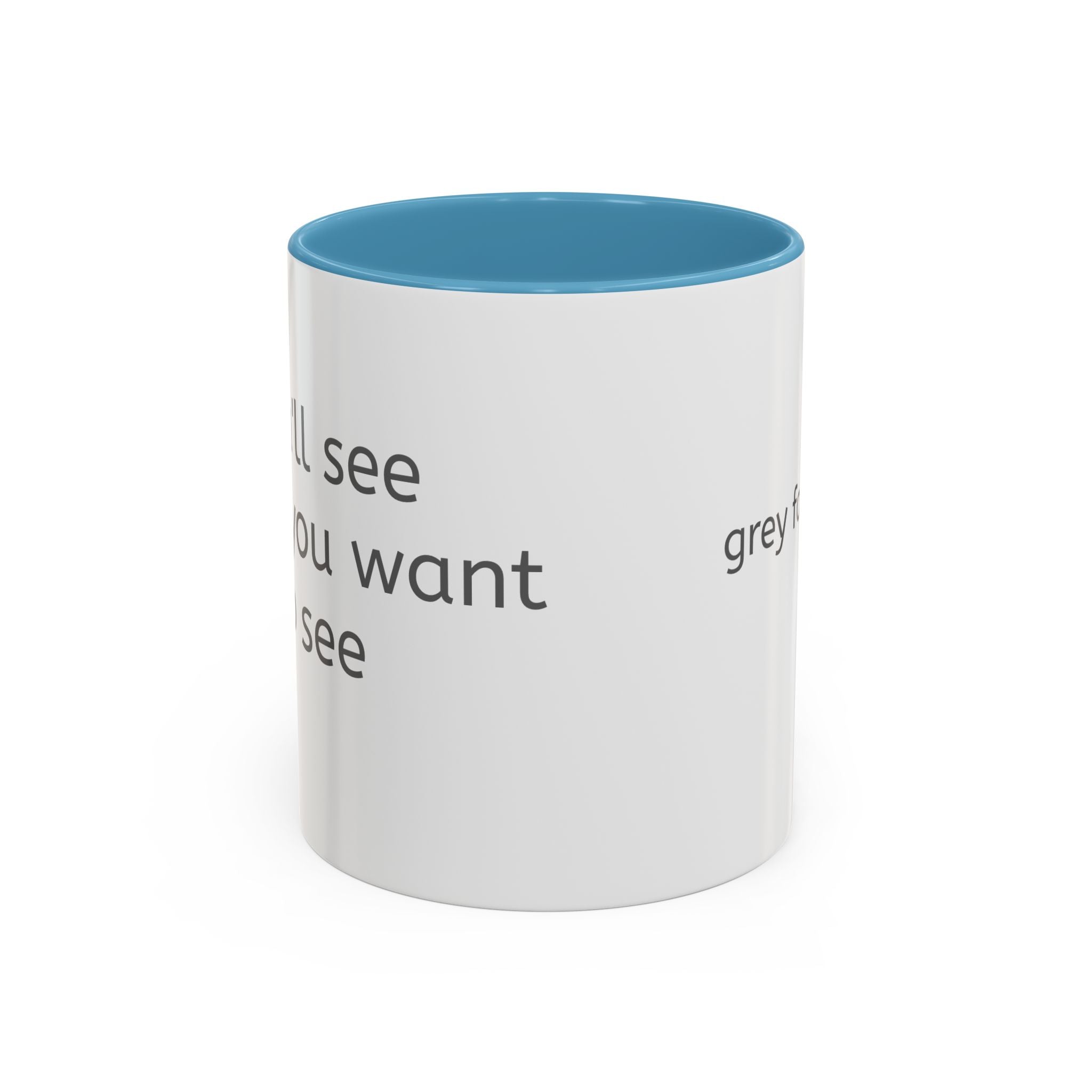 Grey Font Theory Accent Coffee Mug — Minimalist Typography Coffee Cup