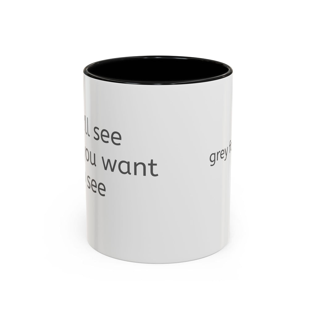 Grey Font Theory Accent Coffee Mug — Minimalist Typography Coffee Cup