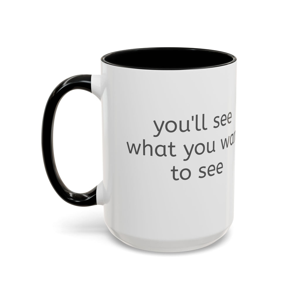 Grey Font Theory Accent Coffee Mug — Minimalist Typography Coffee Cup