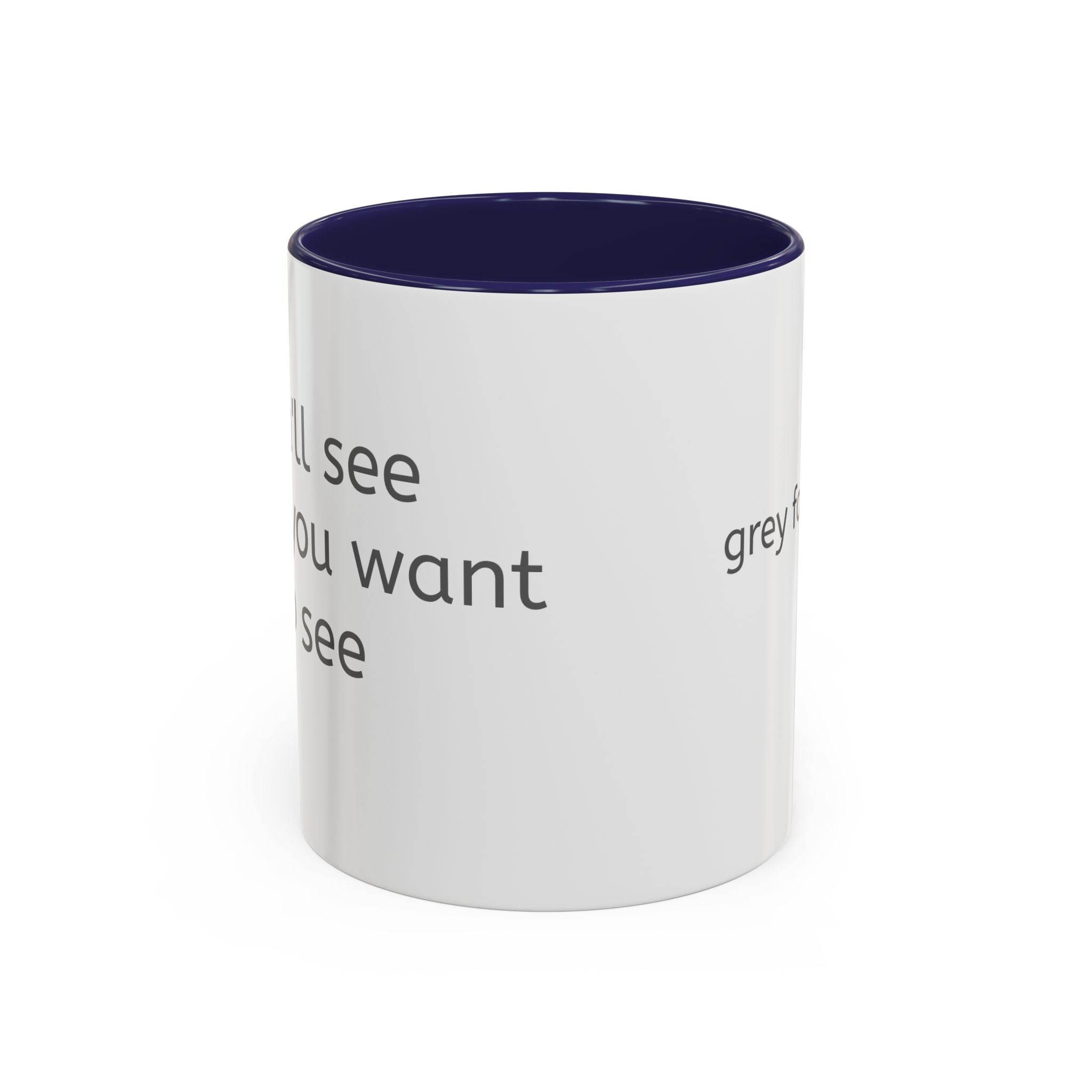 Grey Font Theory Accent Coffee Mug — Minimalist Typography Coffee Cup
