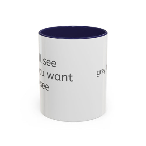 Grey Font Theory Accent Coffee Mug — Minimalist Typography Coffee Cup