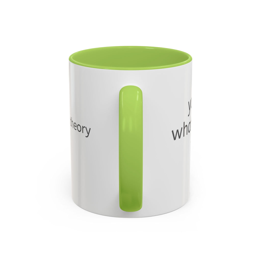 Grey Font Theory Accent Coffee Mug — Minimalist Typography Coffee Cup