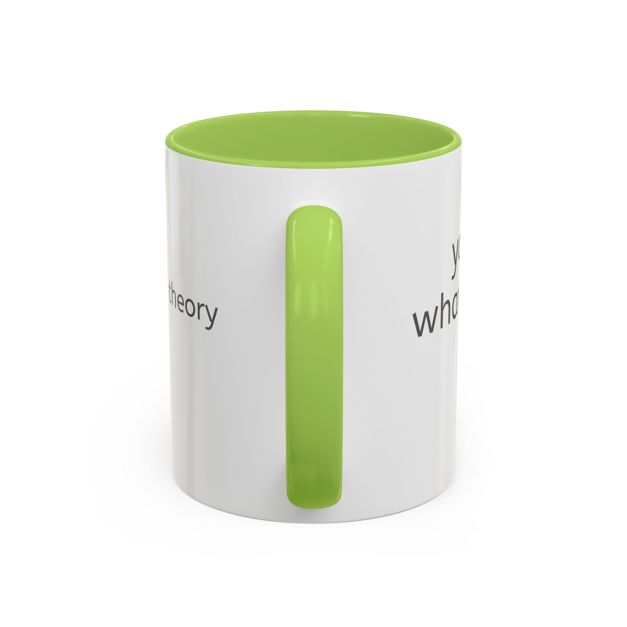 Grey Font Theory Accent Coffee Mug — Minimalist Typography Coffee Cup