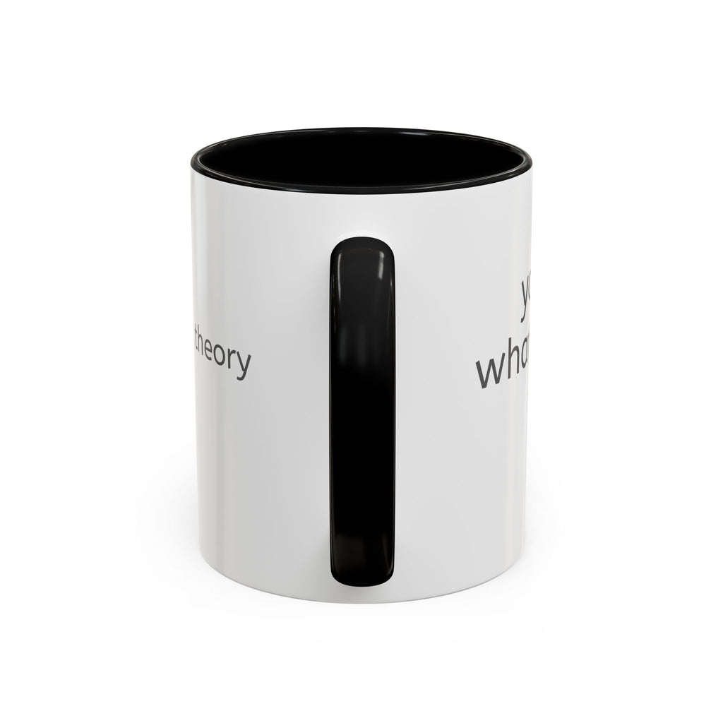 Grey Font Theory Accent Coffee Mug — Minimalist Typography Coffee Cup