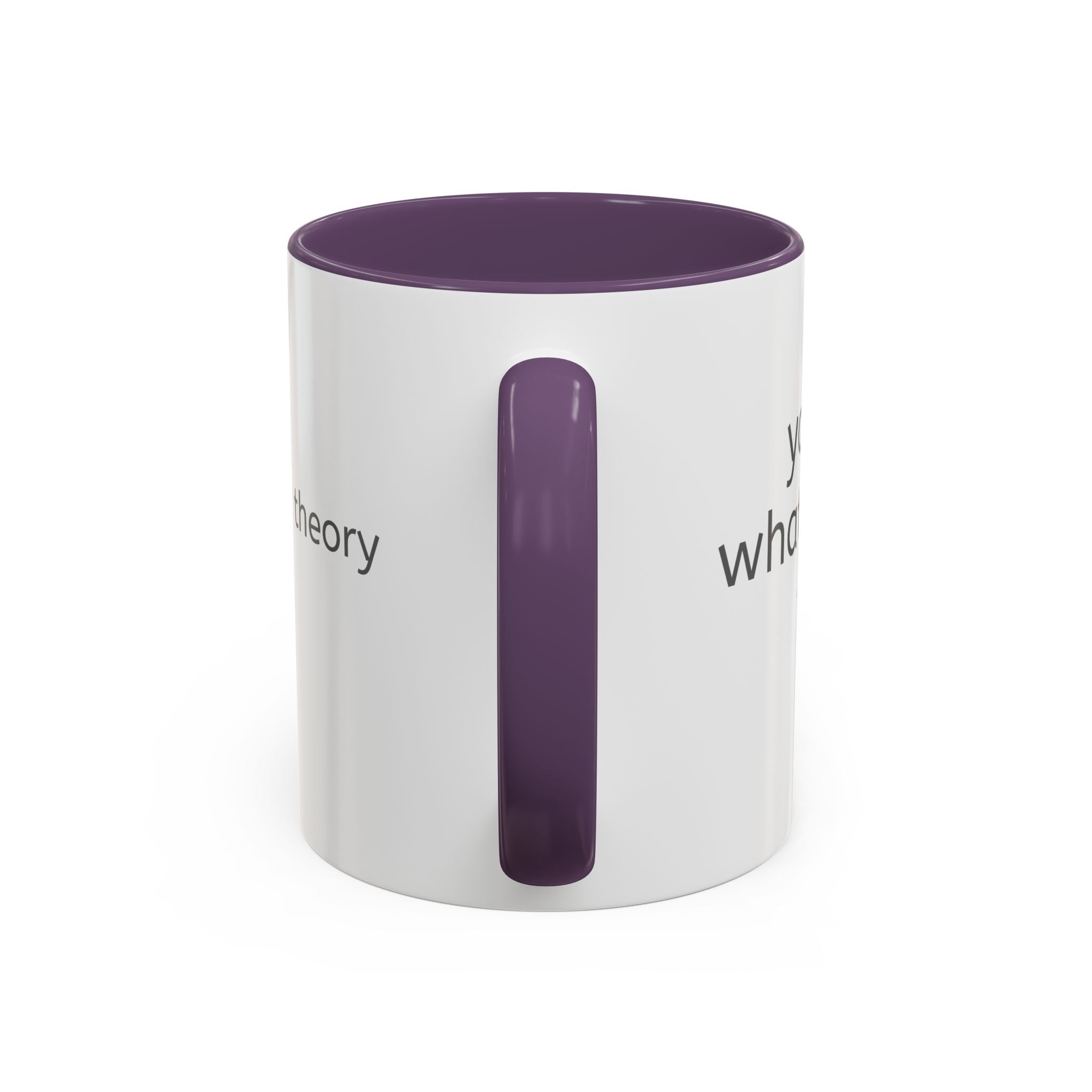 Grey Font Theory Accent Coffee Mug — Minimalist Typography Coffee Cup