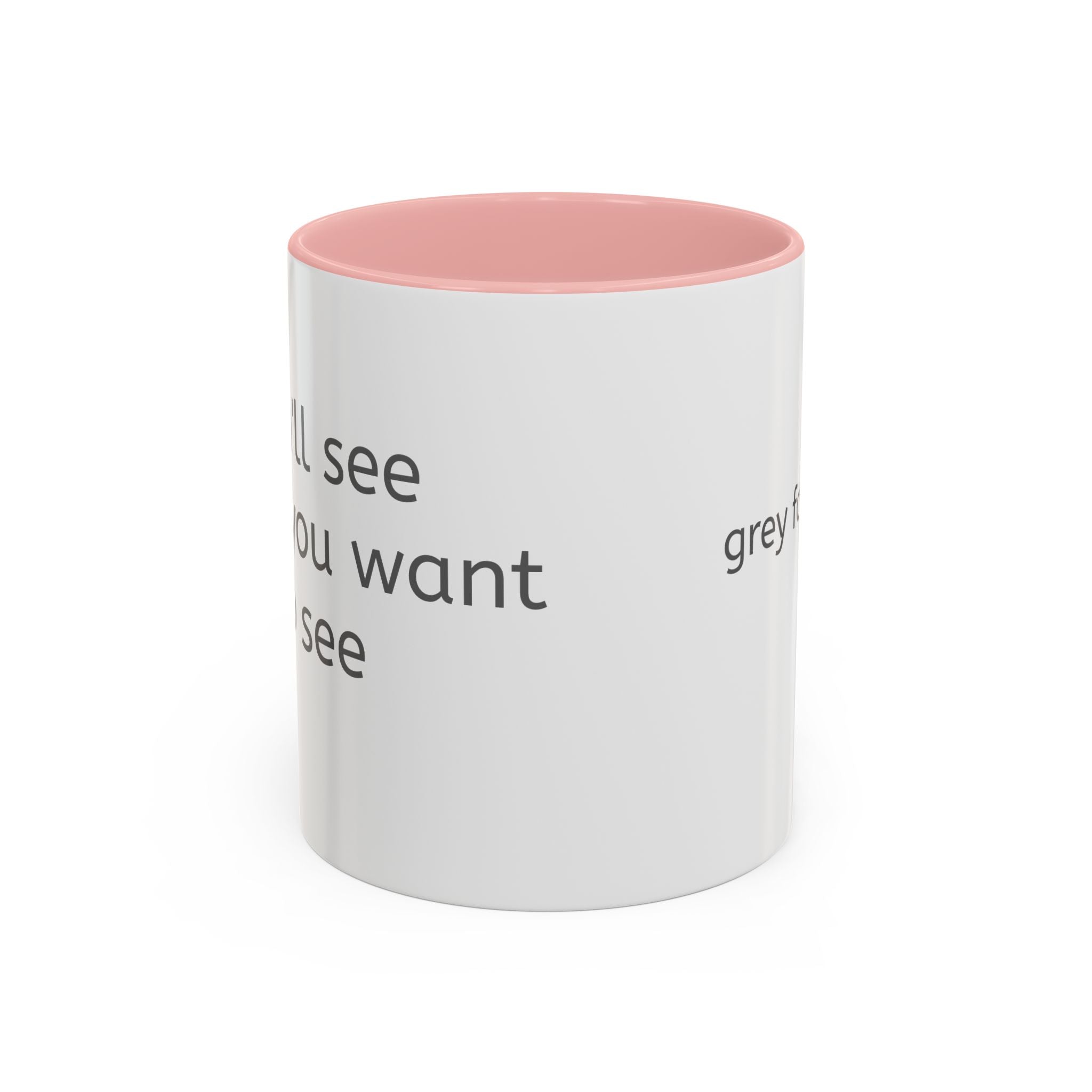 Grey Font Theory Accent Coffee Mug — Minimalist Typography Coffee Cup