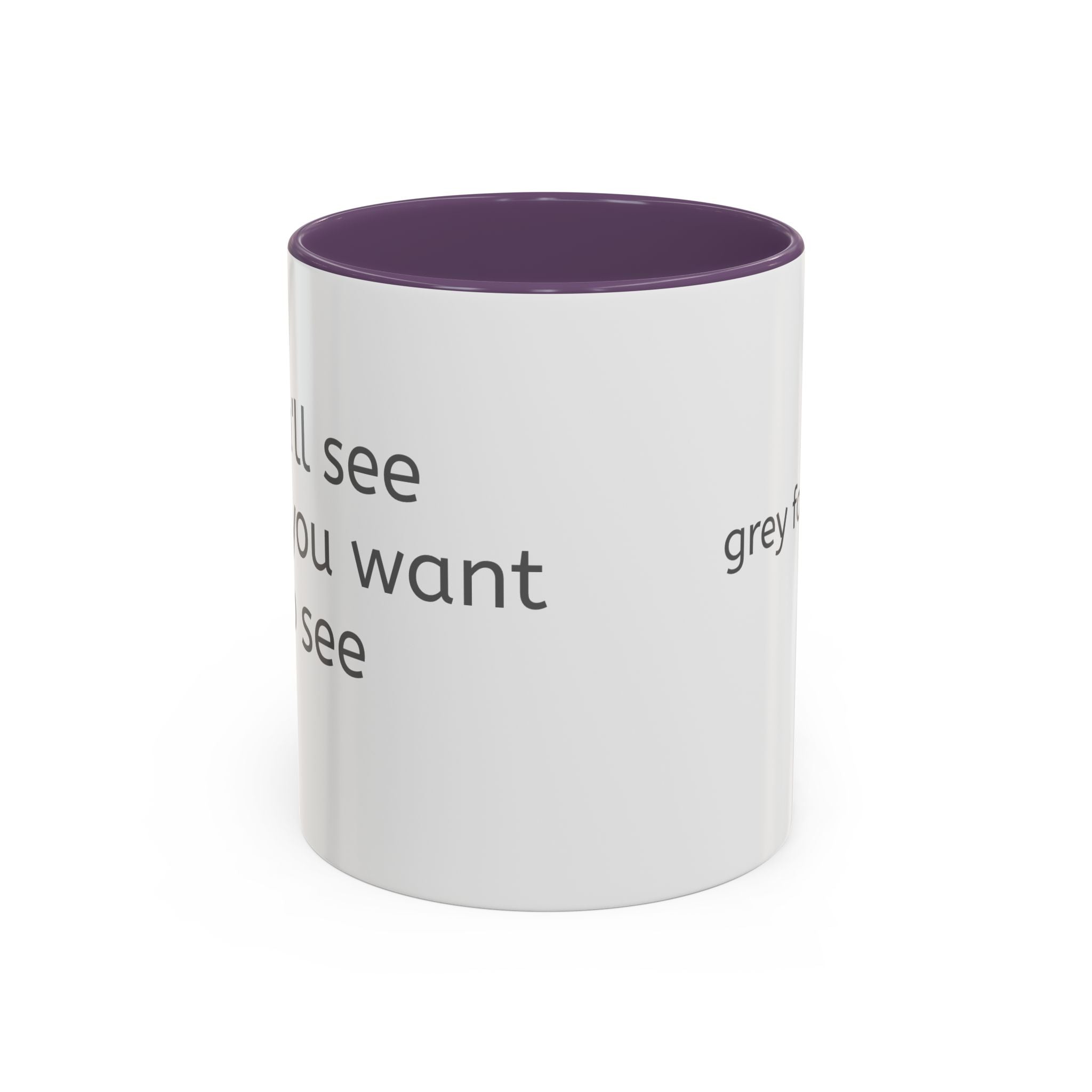 Grey Font Theory Accent Coffee Mug — Minimalist Typography Coffee Cup