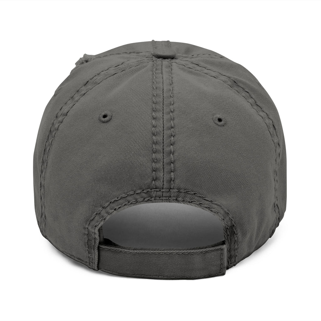 Distressed Embroidered Hat — "grey font theory" Vintage Cap