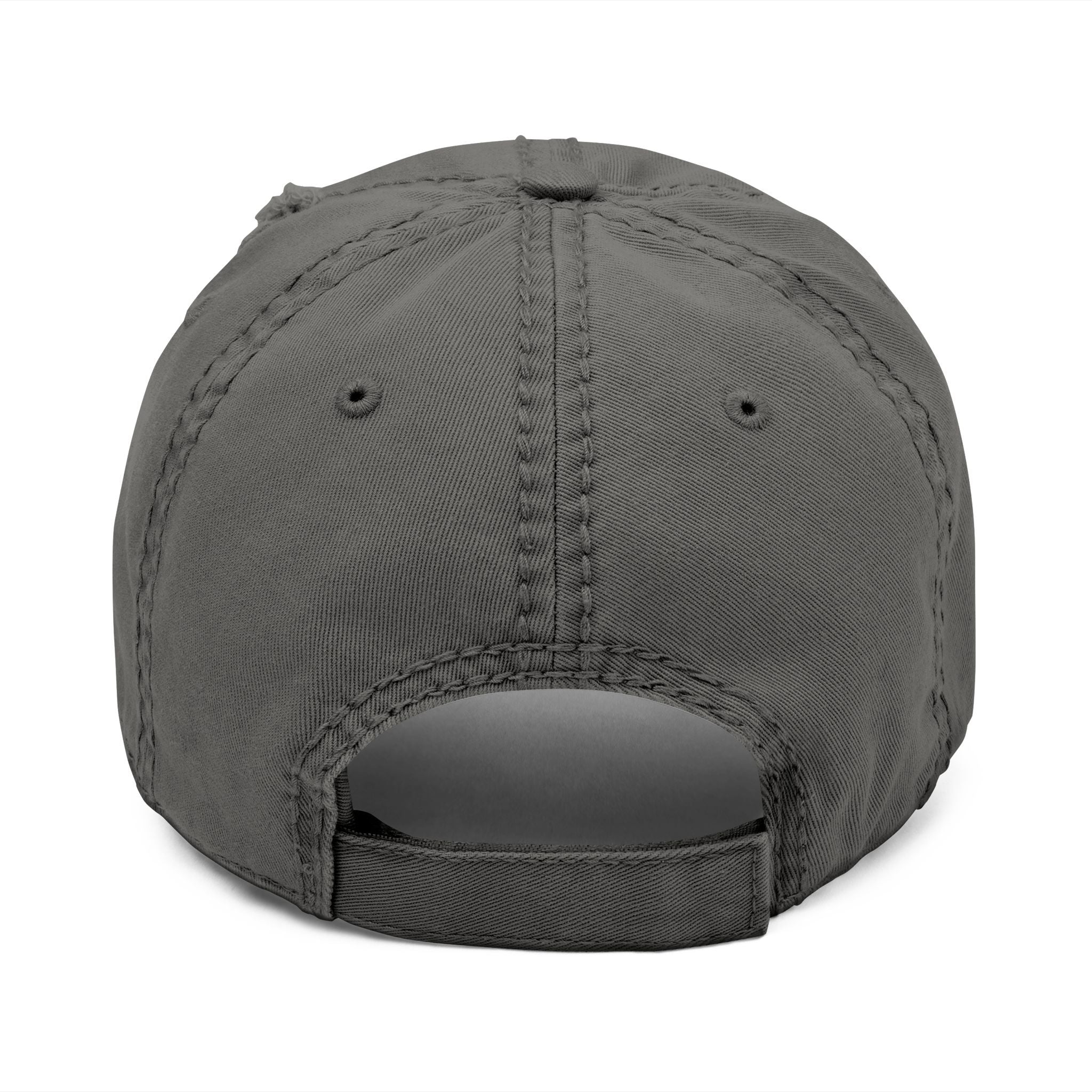 Distressed Embroidered Hat — "grey font theory" Vintage Cap