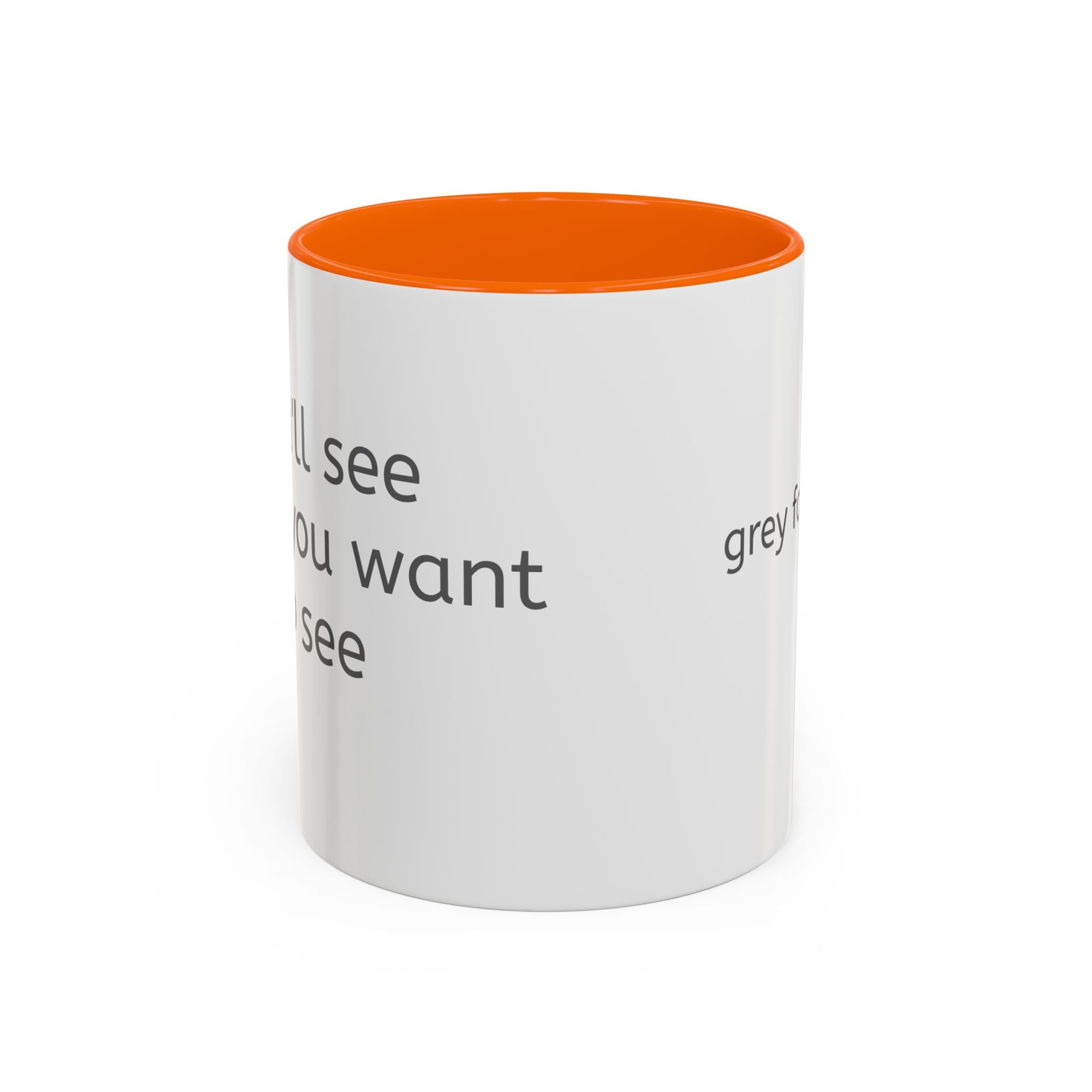 Grey Font Theory Accent Coffee Mug — Minimalist Typography Coffee Cup