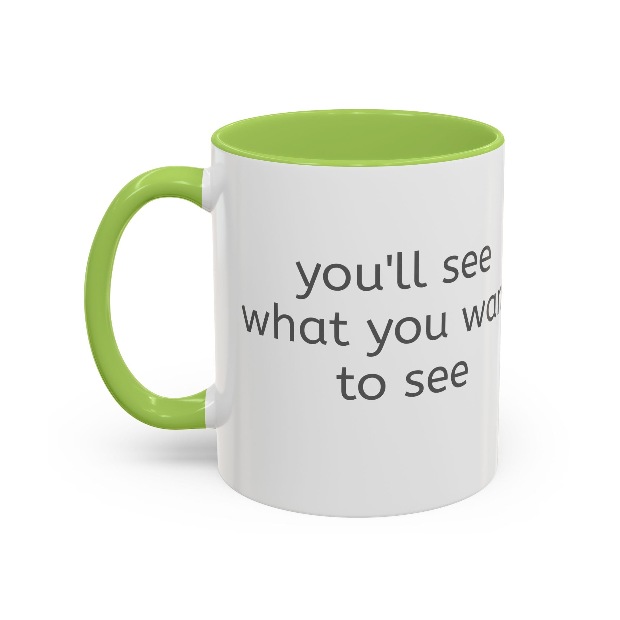 Grey Font Theory Accent Coffee Mug — Minimalist Typography Coffee Cup