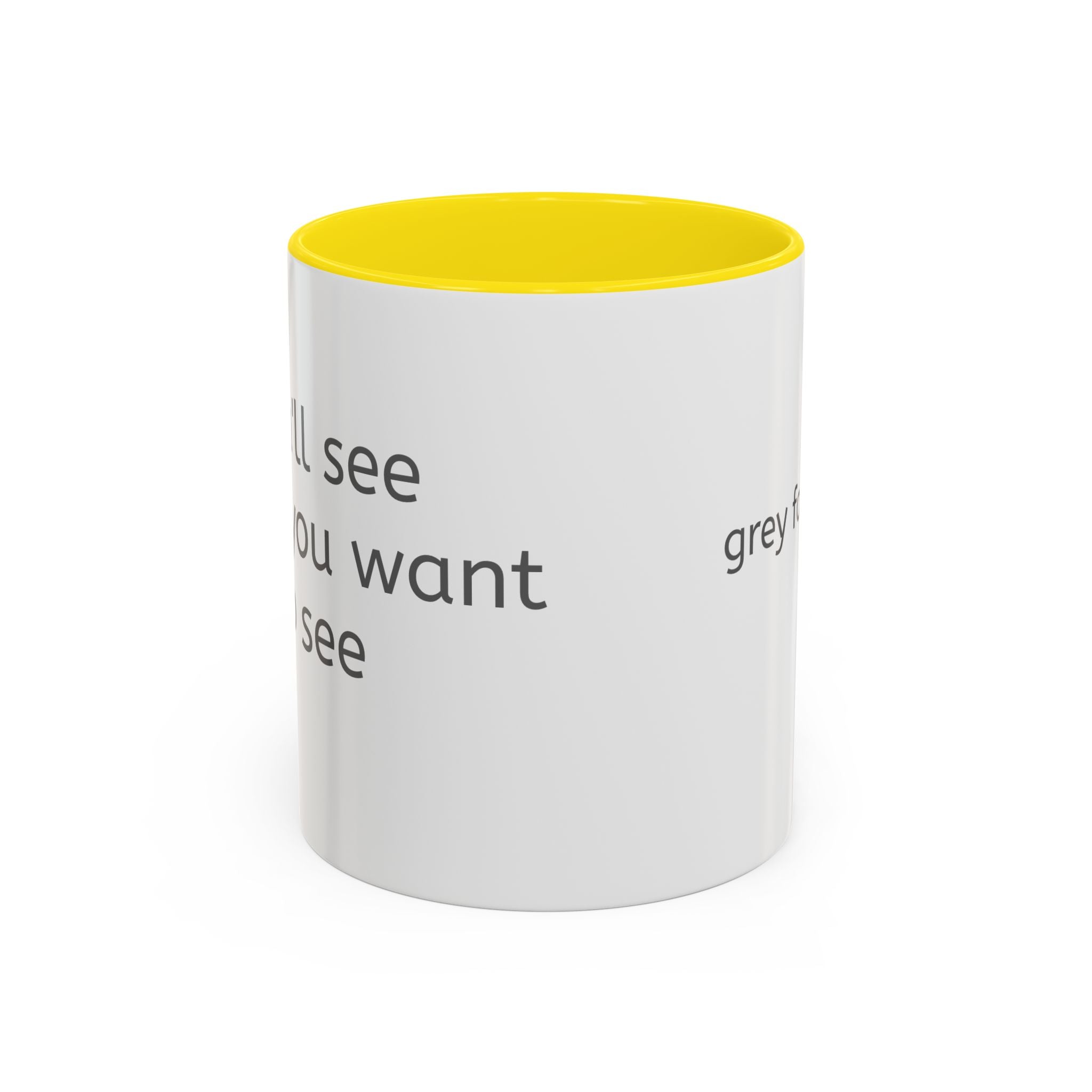 Grey Font Theory Accent Coffee Mug — Minimalist Typography Coffee Cup