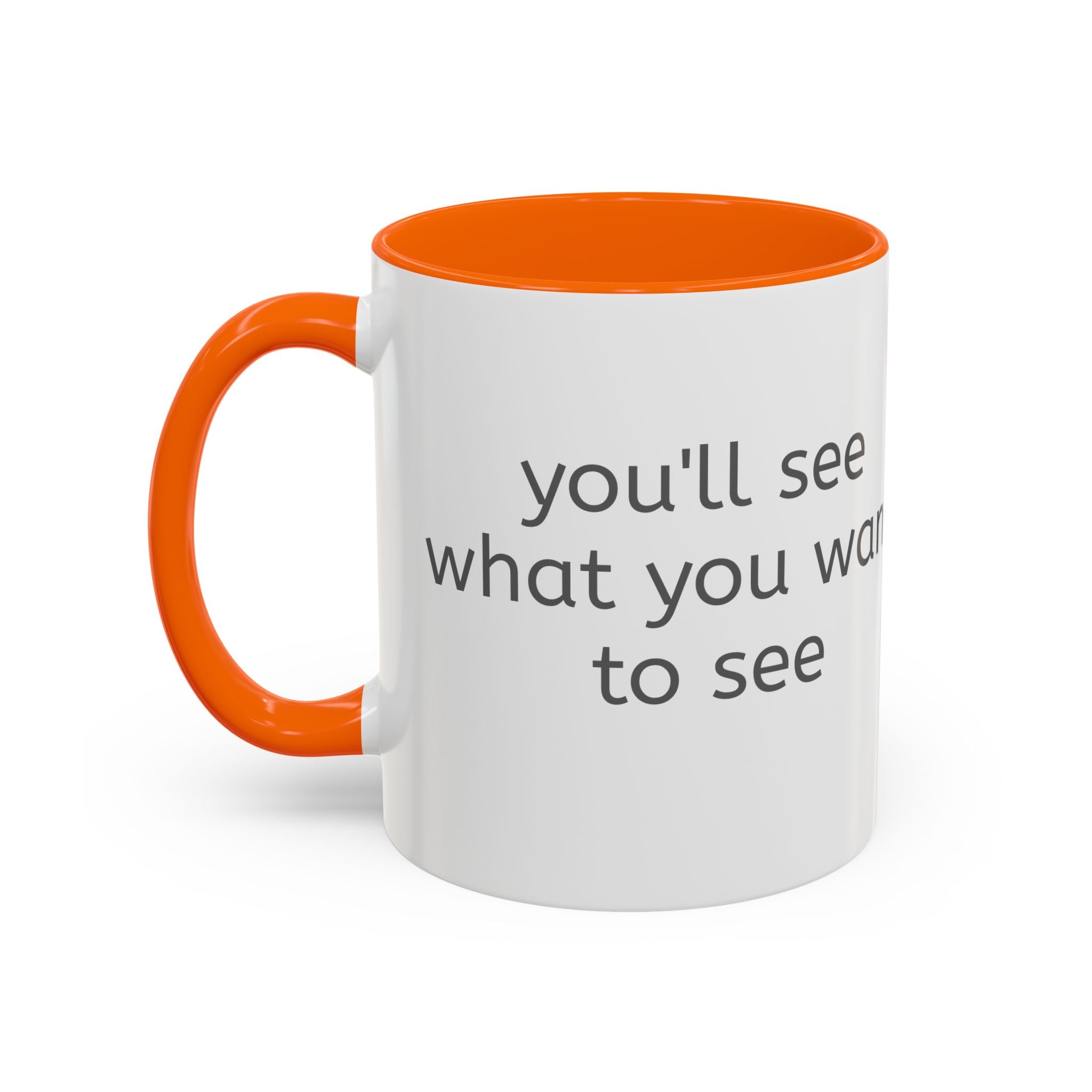 Grey Font Theory Accent Coffee Mug — Minimalist Typography Coffee Cup